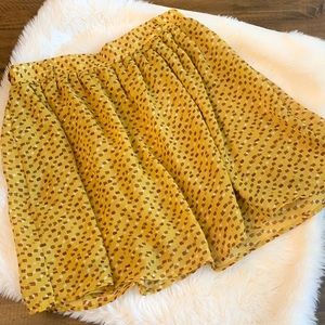 Retro or Boho Mustard Yellow Mini Flounce Skirt